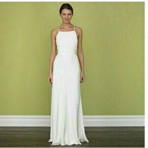J. Crew ivory silk Madalyn  minimalist wedding dress with train NWT 6P